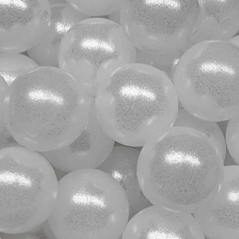 15mm Round Opal Silicone Beads ~ Clear