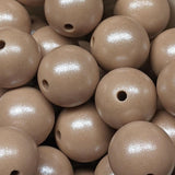 15mm Round Opal Silicone Beads ~ Tan