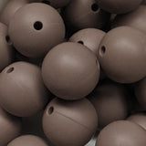 15mm Round Silicone Beads ~ Camo Brown