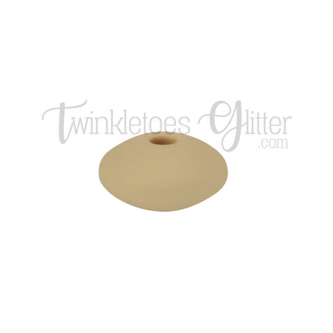 12mm Lentil Silicone Spacer Beads ~ Sand