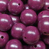 15mm Round Opal Silicone Beads ~ Boysenberry