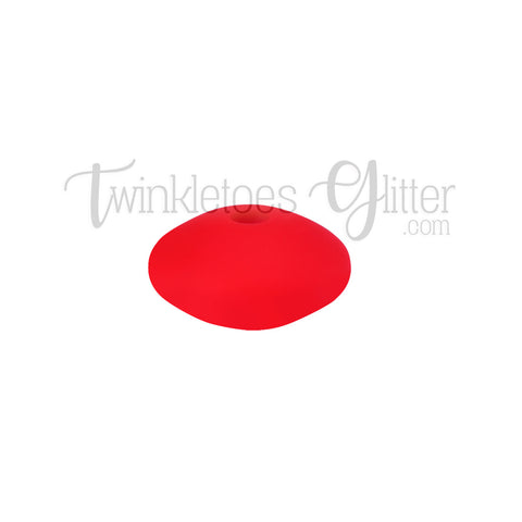 12mm Lentil Silicone Spacer Beads ~ Strawberry Red