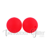 15mm Round Silicone Beads ~ Strawberry Red