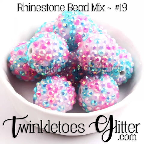 Bubblegum 20mm Bead Mix ~ AB Rhinestone Mix #19