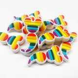 Rainbow Semi-colon Mouse Silicone Focal Bead