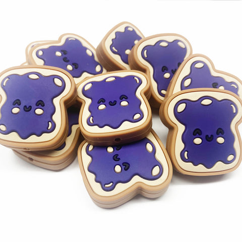Grape Jam on Toast Silicone Focal Bead