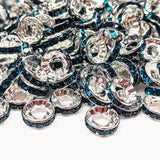 Extra Large Hole Rhinestone Rondelle Spacer Beads ~ 12 colors