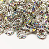 Extra Large Hole Rhinestone Rondelle Spacer Beads ~ 12 colors