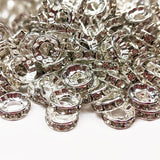 Extra Large Hole Rhinestone Rondelle Spacer Beads ~ 12 colors