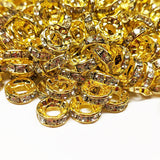 Extra Large Hole Rhinestone Rondelle Spacer Beads ~ 12 colors