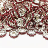 Extra Large Hole Rhinestone Rondelle Spacer Beads ~ 12 colors