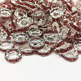 Extra Large Hole Rhinestone Rondelle Spacer Beads ~ 12 colors