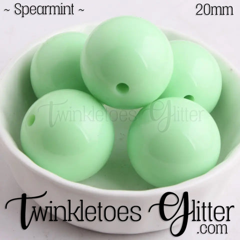 20mm Solid Acrylic Beads ~ Spearmint