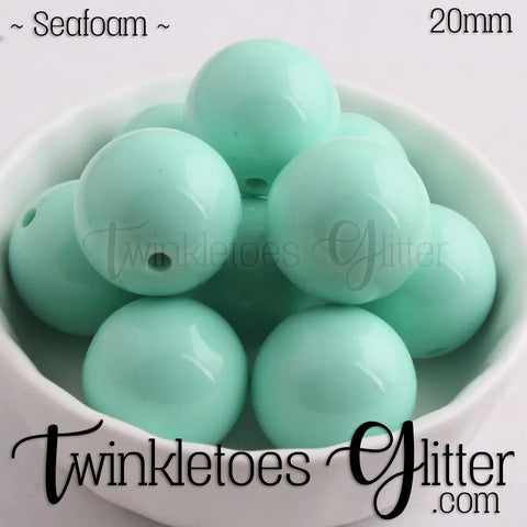20mm Solid Acrylic Beads ~ Seafoam