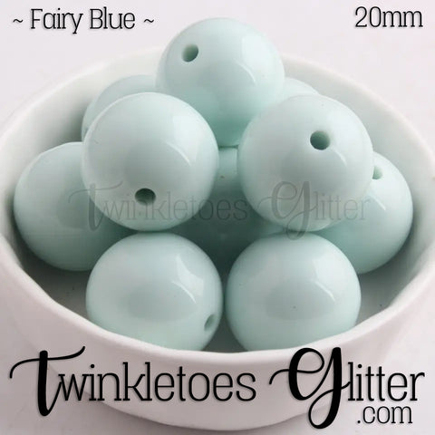 20mm Solid Acrylic Beads ~ Fairy Blue