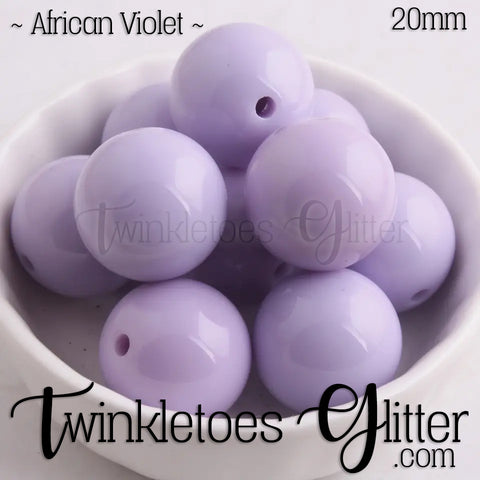 20mm Solid Acrylic Beads ~ African Violet