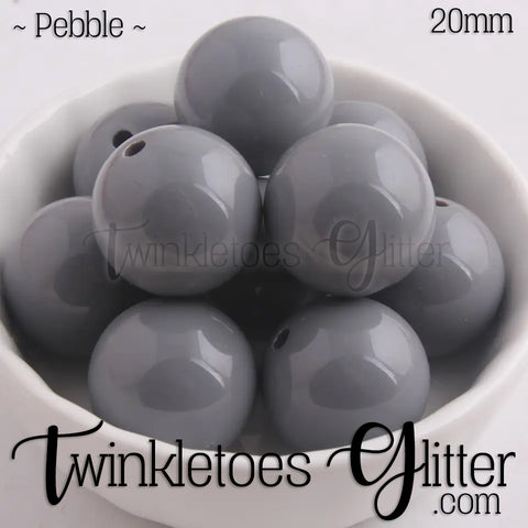 20mm Solid Acrylic Beads ~ Pebble