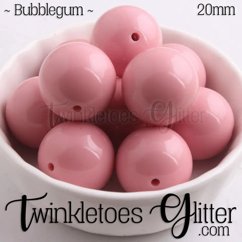 20mm Solid Acrylic Beads ~ Bubblegum
