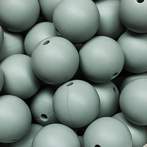 15mm Round Silicone Beads ~ Concrete