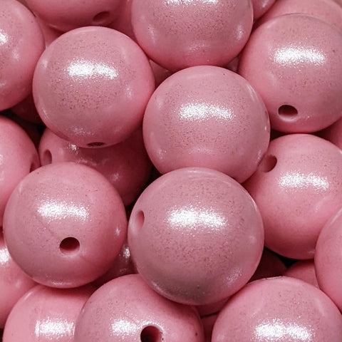 15mm Round Opal Silicone Beads ~ Soft Pink