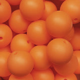 15mm Round Silicone Beads ~ Tangerine