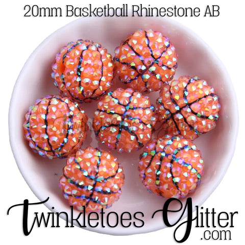 Bubblegum 20mm Bead Mix ~ AB Basketball Rhinestone