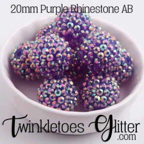 Bubblegum 20mm Bead Mix ~ AB Jelly Purple Rhinestone