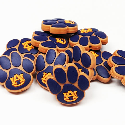 Tiger Football Silicone Focal Bead