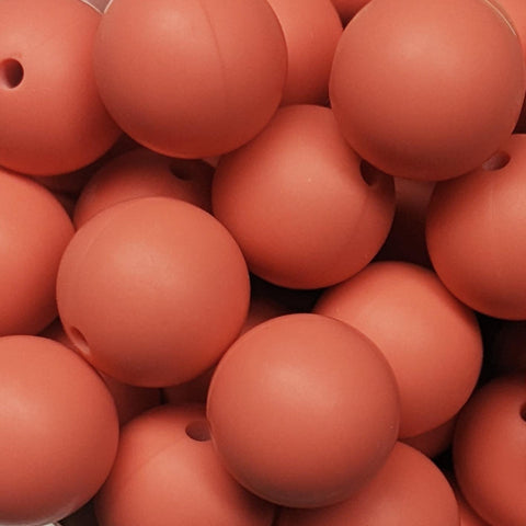 15mm Round Silicone Beads ~ Coral