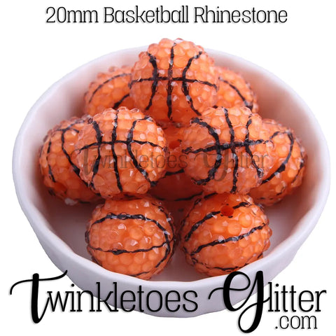 Bubblegum 20mm Bead Mix ~ Basketball Rhinestone