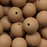 15mm Round Silicone Beads ~ Tortilla