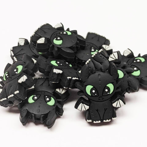 Black Dragon Silicone Focal Bead