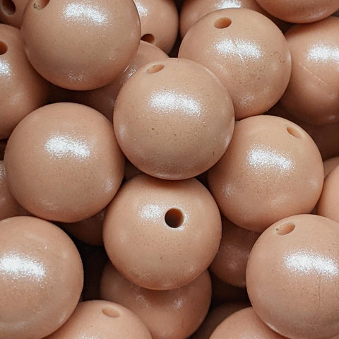 15mm Round Opal Silicone Beads ~ Dusty Pink