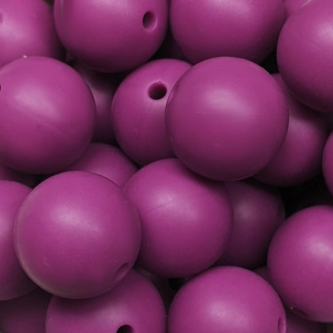 15mm Round Silicone Beads ~ Boysenberry