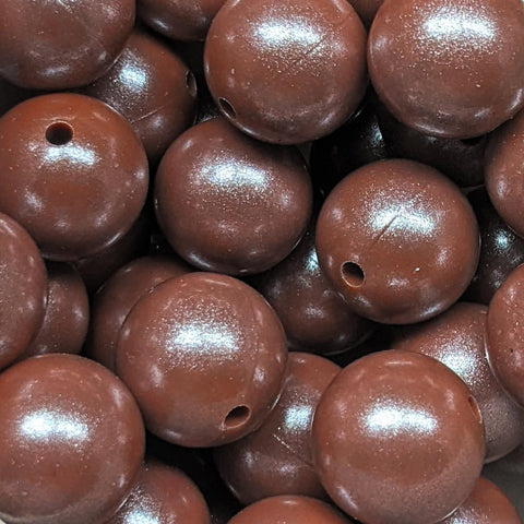 15mm Round Opal Silicone Beads ~ Tawny