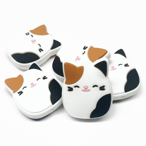 Calico cat Squish Pillow Silicone Focal Bead
