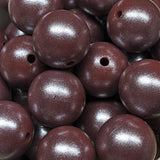 15mm Round Opal Silicone Beads ~ Cinnamon