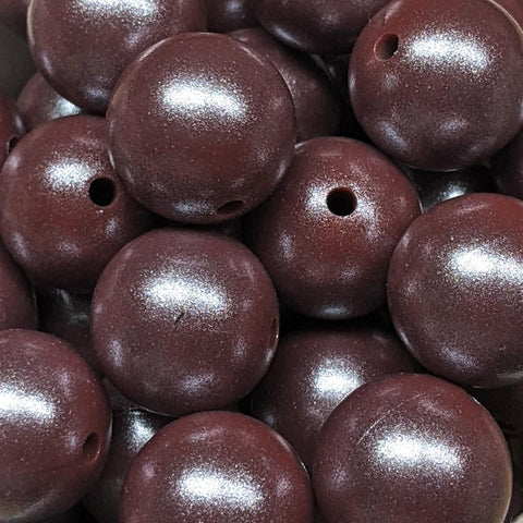 15mm Round Opal Silicone Beads ~ Cinnamon