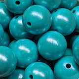 15mm Round Opal Silicone Beads ~ Turquoise