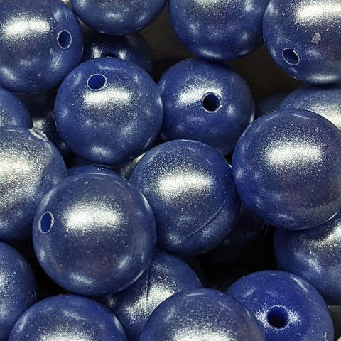 15mm Round Opal Silicone Beads ~ Sapphire