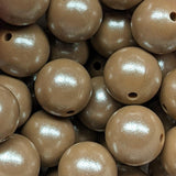 15mm Round Opal Silicone Beads ~ Toasted Oats
