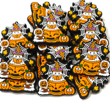 Ghost in Pumpkin w/Book Silicone Focal Bead