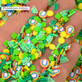 Irish Rainbow Mix w/Beads Polymer Clay Slices Mix