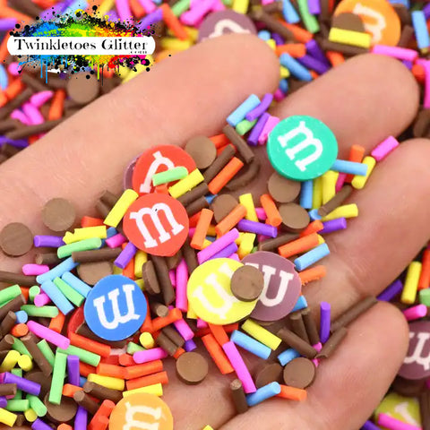 M&M w/Sprinkles Polymer Clay Slices Mix