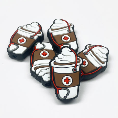 Stethoscope and Coffee Silicone Focal Bead