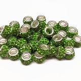 Large Hole Pave Style Rhinestone Rondelle Spacer Beads ~ 18 colors