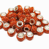 Large Hole Pave Style Rhinestone Rondelle Spacer Beads ~ 18 colors