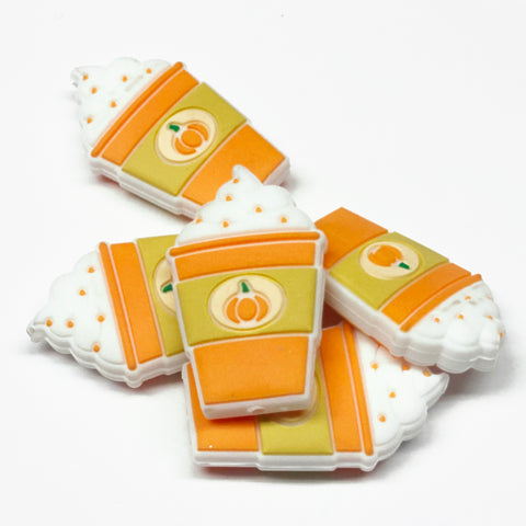 Pumpkin Spice Coffee Silicone Focal Bead