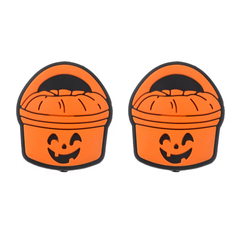 Pumpkin Pail Silicone Focal Bead