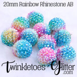 Bubblegum 20mm Bead Mix ~ AB Rainbow Rhinestone